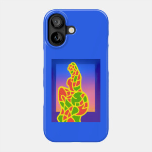 Y2K Abstract Study of a Woman – Neon Chillwave Silhouette Phone Case