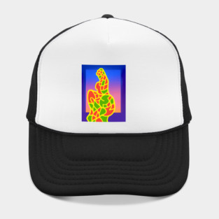Y2K Abstract Study of a Woman – Neon Chillwave Silhouette Hat