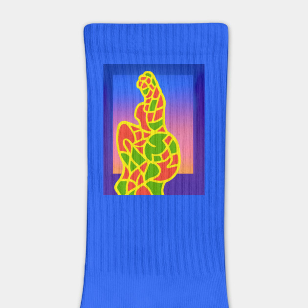 Y2K Abstract Study of a Woman – Neon Chillwave Silhouette by DonWillisJrArt