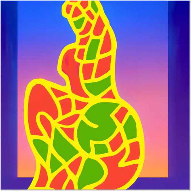 Y2K Abstract Study of a Woman – Neon Chillwave Silhouette Wall Art by DonWillisJrArt