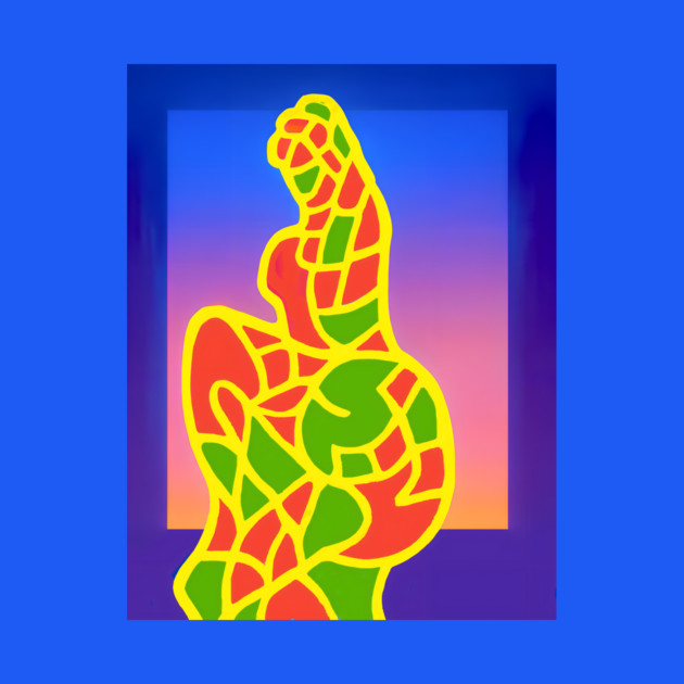 Y2K Abstract Study of a Woman – Neon Chillwave Silhouette by DonWillisJrArt