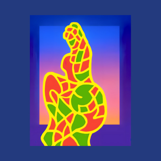 Y2K Abstract Study of a Woman – Neon Chillwave Silhouette by DonWillisJrArt