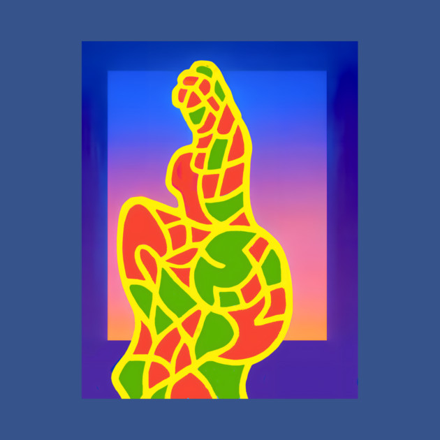 Y2K Abstract Study of a Woman – Neon Chillwave Silhouette by DonWillisJrArt