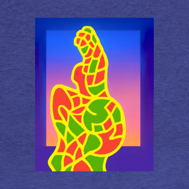 Y2K Abstract Study of a Woman – Neon Chillwave Silhouette by DonWillisJrArt