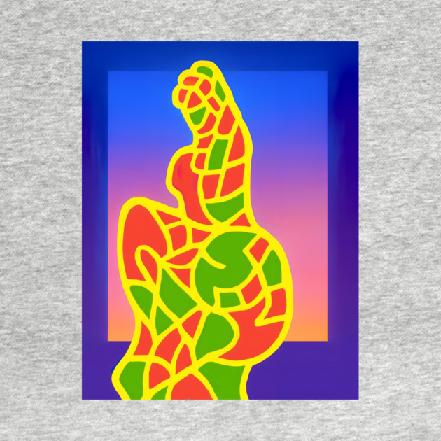 Y2K Abstract Study of a Woman – Neon Chillwave Silhouette by DonWillisJrArt