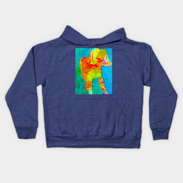 Abstract Expressionist Dog – Bold Colorful Art Kids Hoodie by DonWillisJrArt