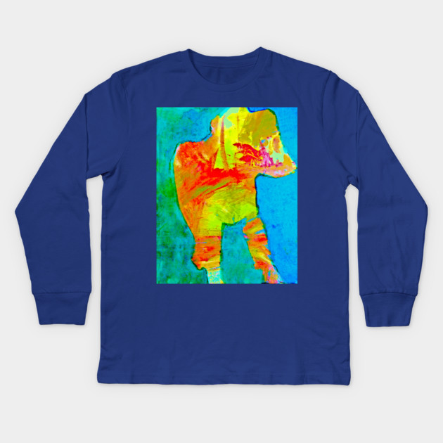 Abstract Expressionist Dog – Bold Colorful Art Kids Long Sleeve T-Shirt by DonWillisJrArt