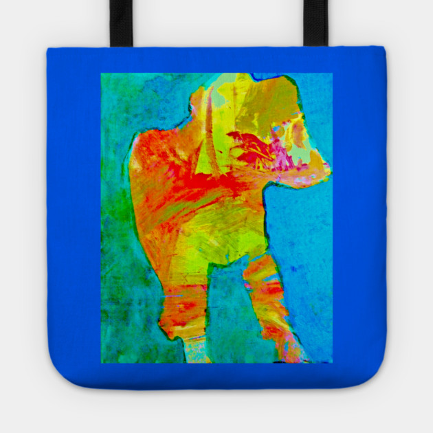 Abstract Expressionist Dog – Bold Colorful Art Tote by DonWillisJrArt