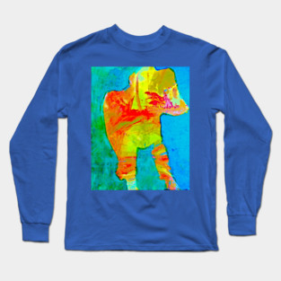 Abstract Expressionist Dog – Bold Colorful Art Long Sleeve T-Shirt