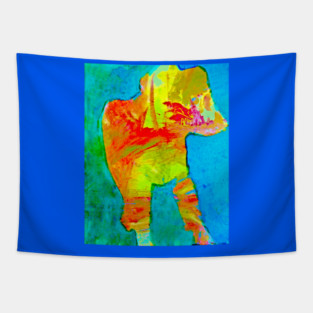 Abstract Expressionist Dog – Bold Colorful Art Tapestry
