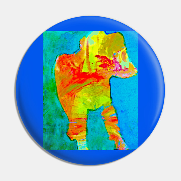 Abstract Expressionist Dog – Bold Colorful Art Pin by DonWillisJrArt
