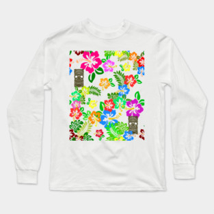 Hibiscus Tiki Long Sleeve T-Shirt