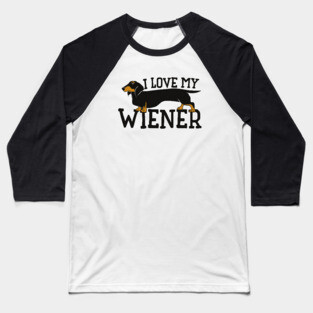 I Love My Wiener Dog Funny Dachshund Baseball T-Shirt