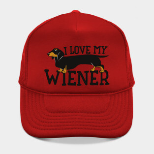 I Love My Wiener Dog Funny Dachshund Hat
