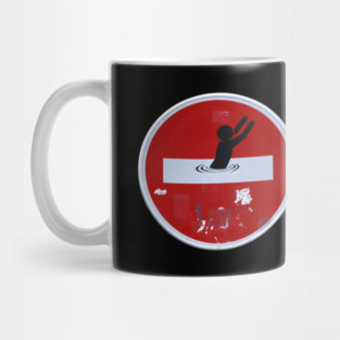 road sign do not enter Mug