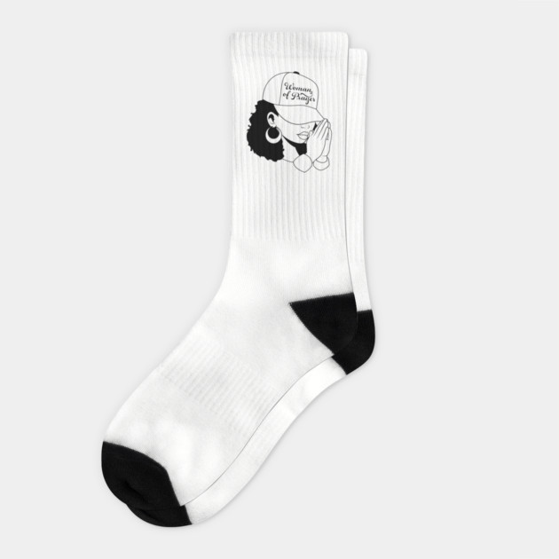 Woman of Prayer, Black Woman Socks by UrbanLifeApparel