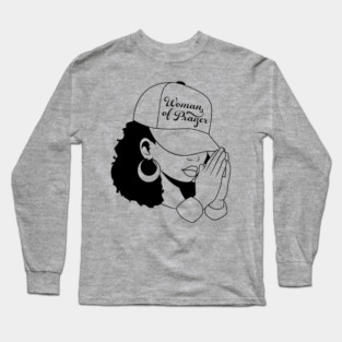Woman of Prayer, Black Woman Long Sleeve T-Shirt