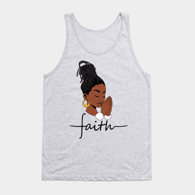 Woman of Faith, Black Woman, locs Tank Top by UrbanLifeApparel