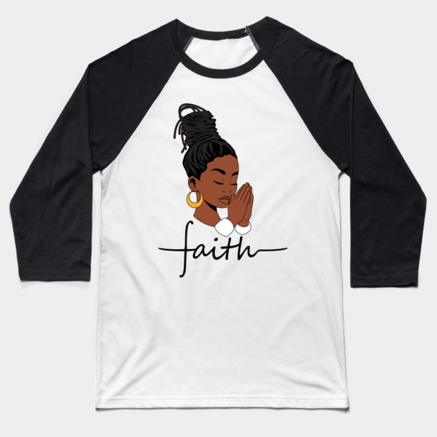 Woman of Faith, Black Woman, locs Baseball T-Shirt by UrbanLifeApparel