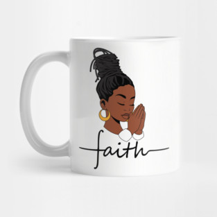 Woman of Faith, Black Woman, locs Mug
