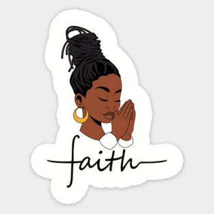 Woman of Faith, Black Woman, locs Sticker