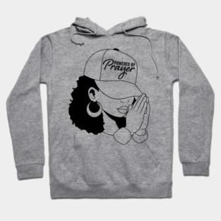 Powered by Prayer, Black Woman Hoodie