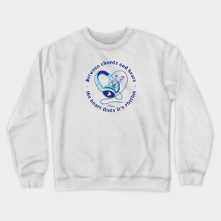 Heart in the Headphones. Floral Beat (Light) Crewneck Sweatshirt