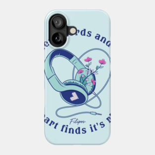 Heart in the Headphones. Floral Beat (Light) Phone Case