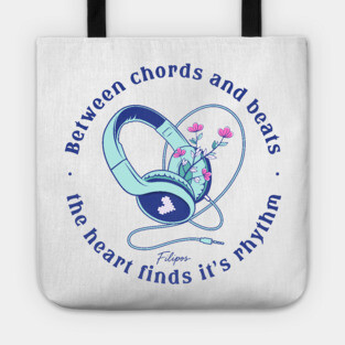 Heart in the Headphones. Floral Beat (Light) Tote