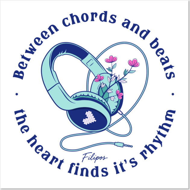 Heart in the Headphones. Floral Beat (Light) Wall Art by filiposwear