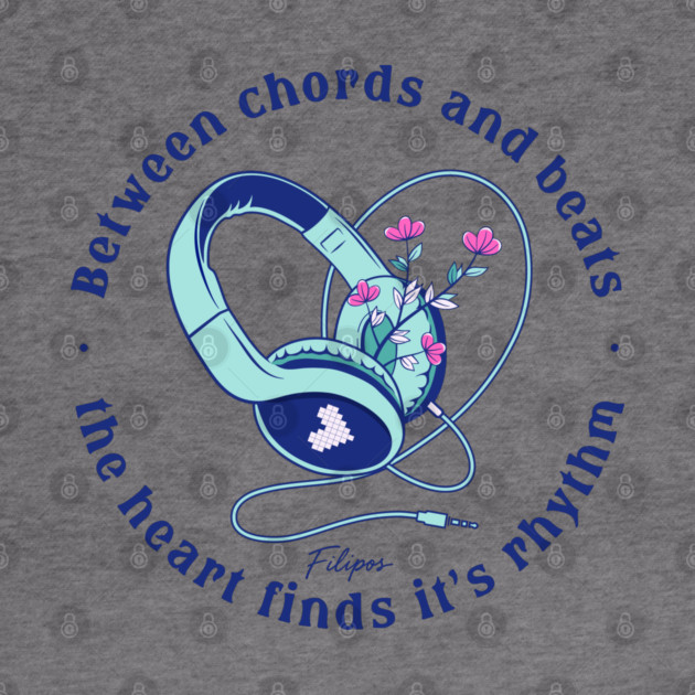 Heart in the Headphones. Floral Beat (Light) by filiposwear