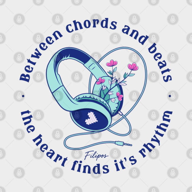 Heart in the Headphones. Floral Beat (Light) by filiposwear