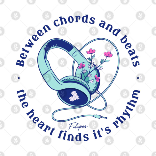 Heart in the Headphones. Floral Beat (Light) by filiposwear