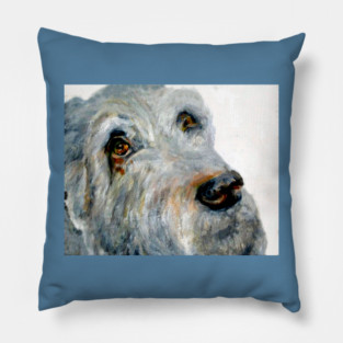 Dog Portrait Original Painting Pillow