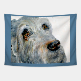 Dog Portrait Original Painting Tapestry