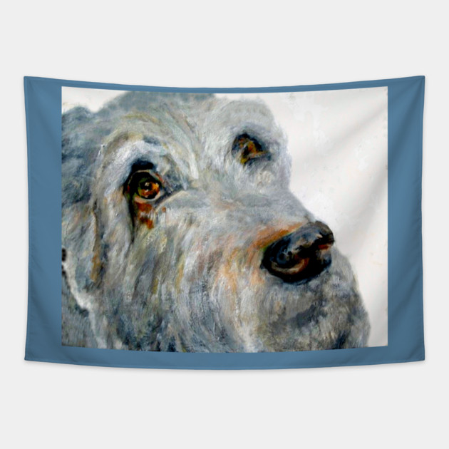 Dog Portrait Original Painting Tapestry by DonWillisJrArt