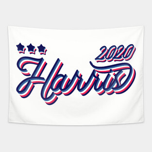 Kamala Harris 2020, Presidential Candidate - cool red white and blue vintage style. Tapestry