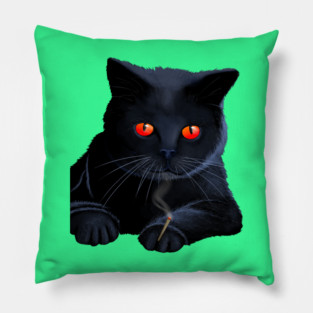 Stoner Black Cat Pillow