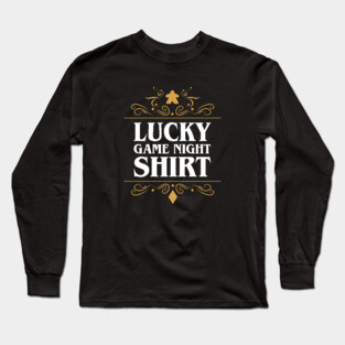 Lucky Board Games Game Night Meeple Long Sleeve T-Shirt