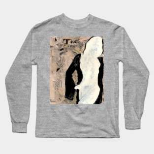 Modernist Collage Female Figure T-Shirt – Mixed Media Art Tee Long Sleeve T-Shirt