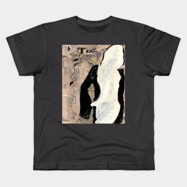 Modernist Collage Female Figure T-Shirt – Mixed Media Art Tee Kids T-Shirt by DonWillisJrArt