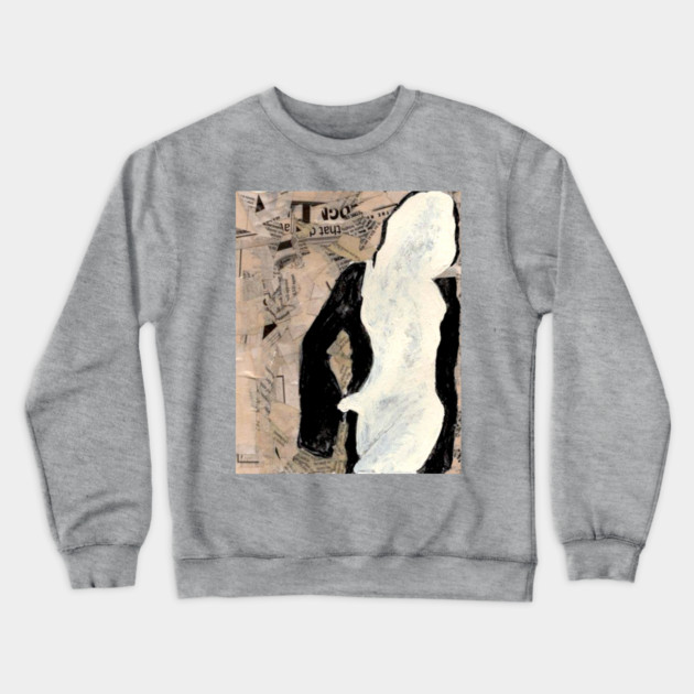 Modernist Collage Female Figure T-Shirt – Mixed Media Art Tee Crewneck Sweatshirt by DonWillisJrArt