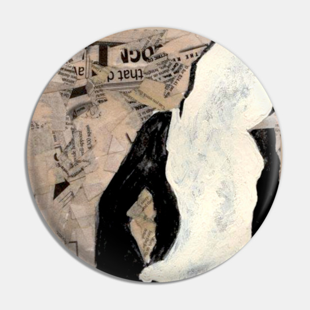 Modernist Collage Female Figure T-Shirt – Mixed Media Art Tee Pin by DonWillisJrArt