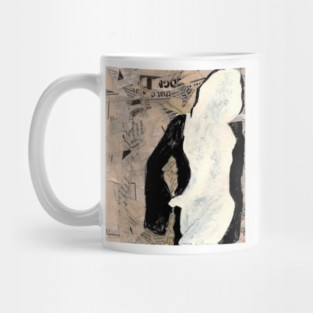 Modernist Collage Female Figure T-Shirt – Mixed Media Art Tee Mug