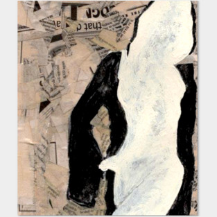 Modernist Collage Female Figure T-Shirt – Mixed Media Art Tee Posters and Art