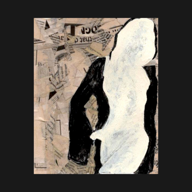 Modernist Collage Female Figure T-Shirt – Mixed Media Art Tee by DonWillisJrArt