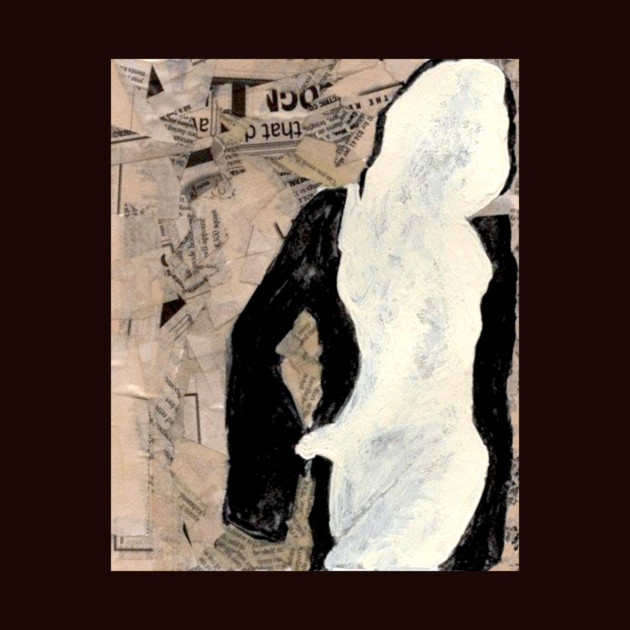 Modernist Collage Female Figure T-Shirt – Mixed Media Art Tee by DonWillisJrArt