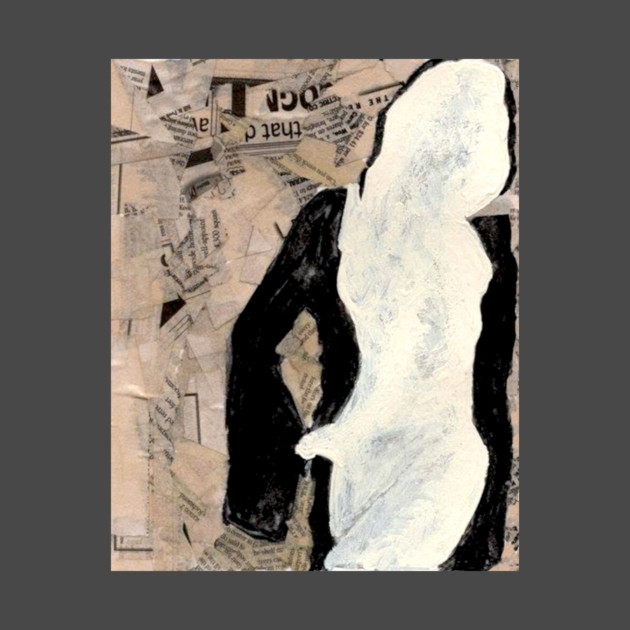 Modernist Collage Female Figure T-Shirt – Mixed Media Art Tee by DonWillisJrArt