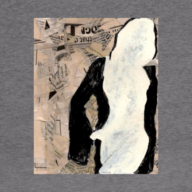 Modernist Collage Female Figure T-Shirt – Mixed Media Art Tee by DonWillisJrArt