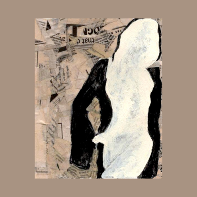 Modernist Collage Female Figure T-Shirt – Mixed Media Art Tee by DonWillisJrArt